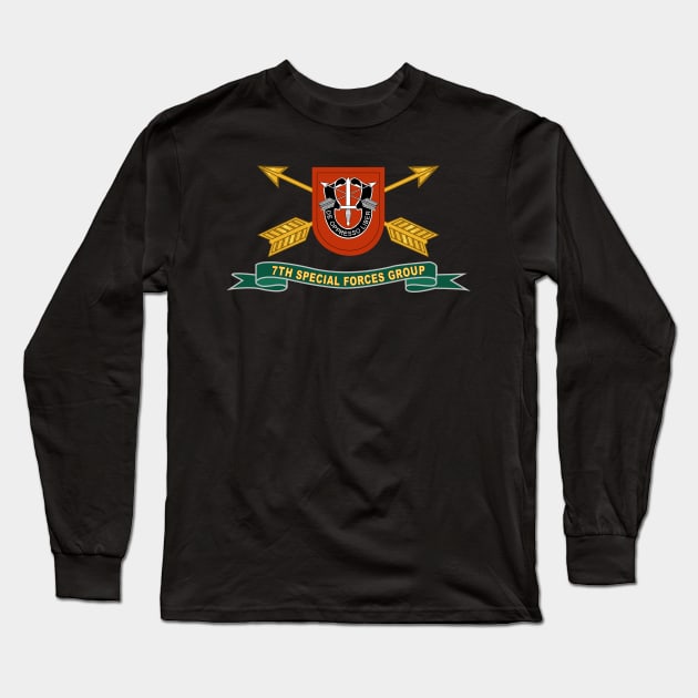 7th Special Forces Group - Flash w Br - Ribbon X 300 Long Sleeve T-Shirt by twix123844